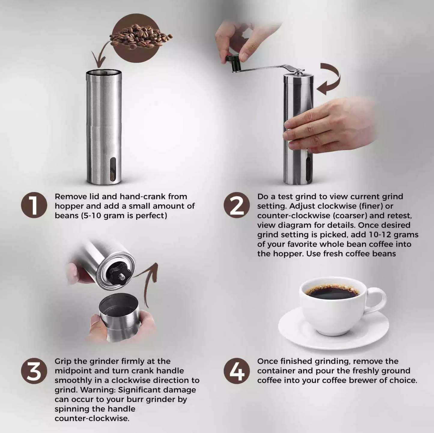 Portable Stainless Hand Grinder